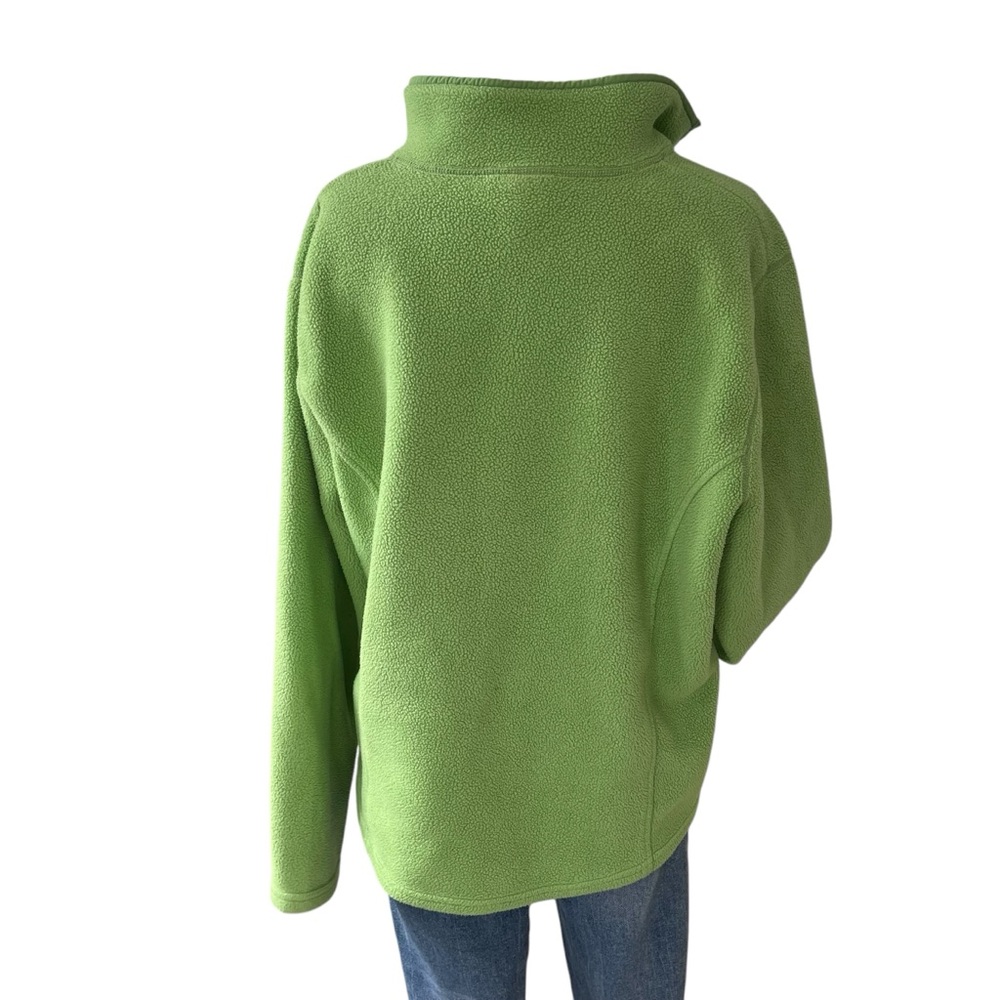 Vintage 90s L.L.Bean quarter snap fleece pullover with pockets green XL Reg - Picture 3 of 14